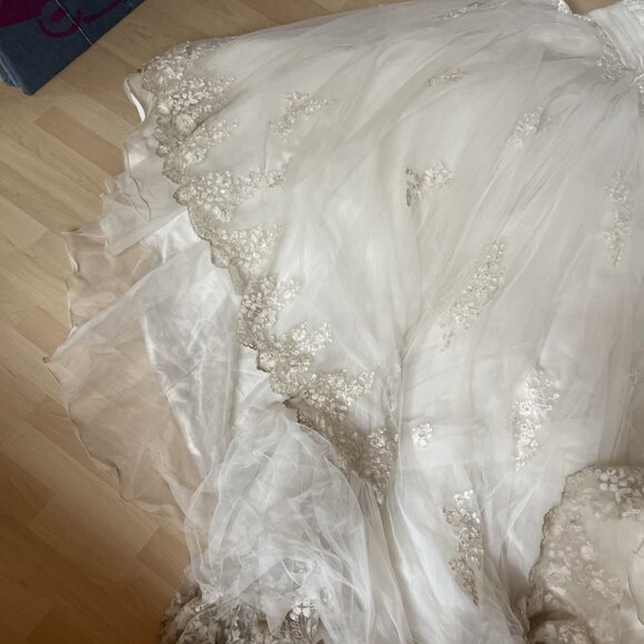 Alfred Angelo Wedding Dress Women’s Sz 22 White Bridal Gown Formal Lace Read - Picture 15 of 16
